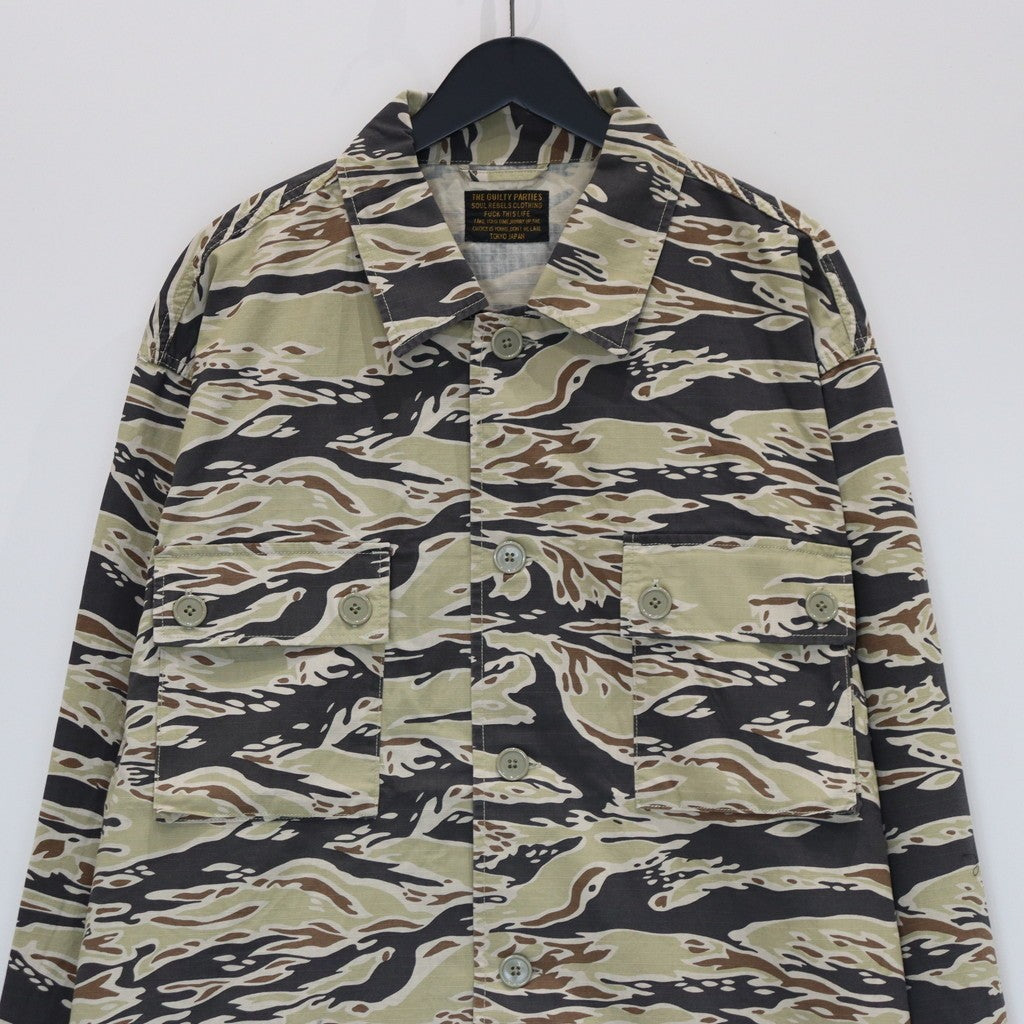 虎紋迷彩軍用襯衫（2型）#米色 [25FWE-WMO-ML06]
