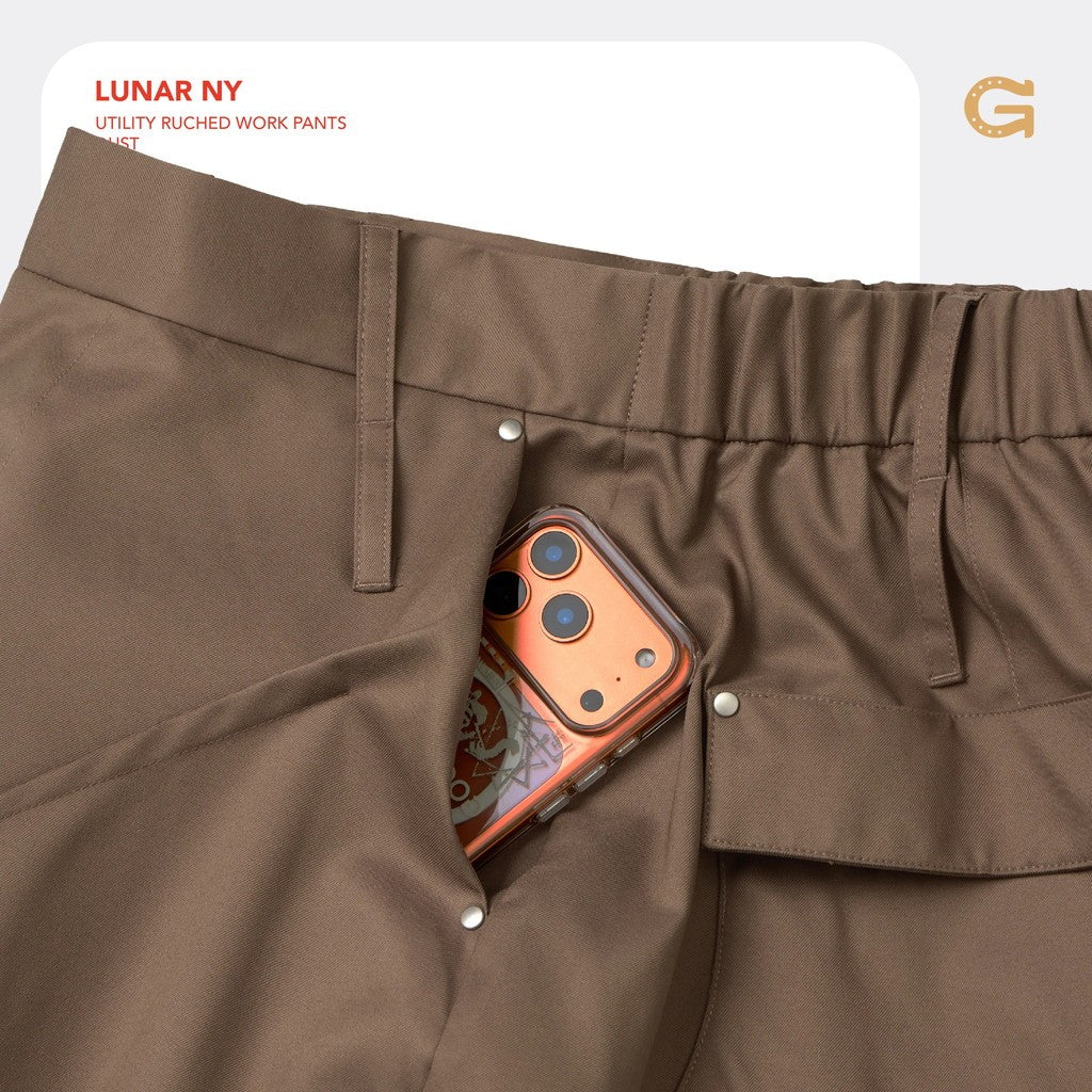 Lunar 26 - Utility Ruched Work Pants #Dust [GOOPI-26SS-FEB-01]