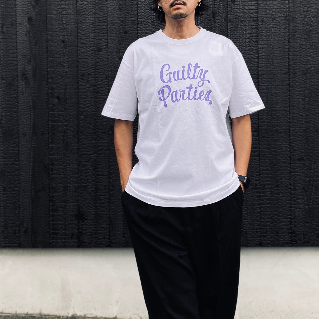WASHED HEAVY WEIGHT CREW NECK T-SHIRT ( TYPE-15 ) #WHITE / PURPLE [26FW-WMT-WT18]
