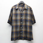 OMBRE CHECK OPEN COLLAR SHIRT S/S ( TYPE-1 ) #BLUE [26SS-WMS-OC09]