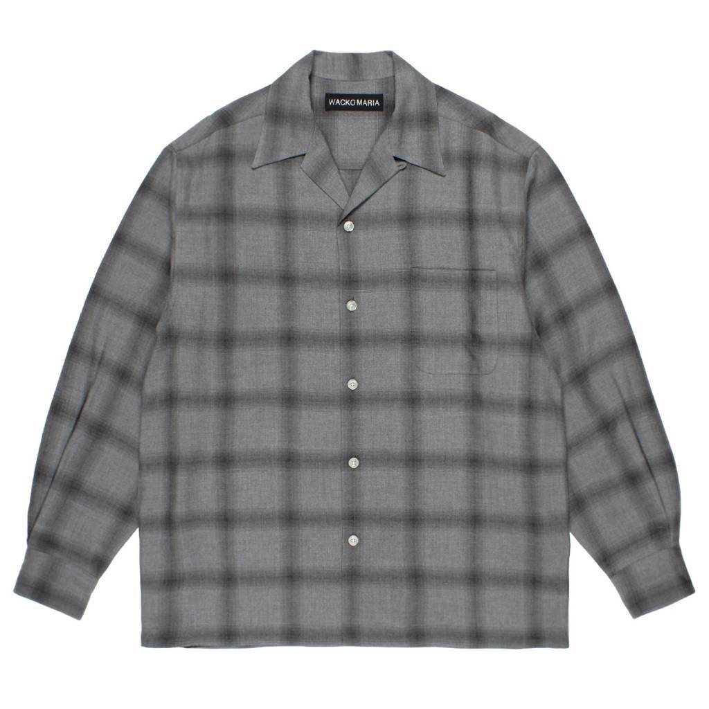 OMBRE CHECK OPEN COLLAR SHIRT L/S #GRAY [26SSE-WMS-OC03]