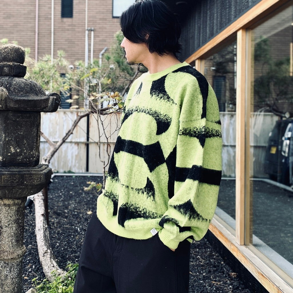 PATTERN MOHAIR KNIT #Green [26FW_KN01]