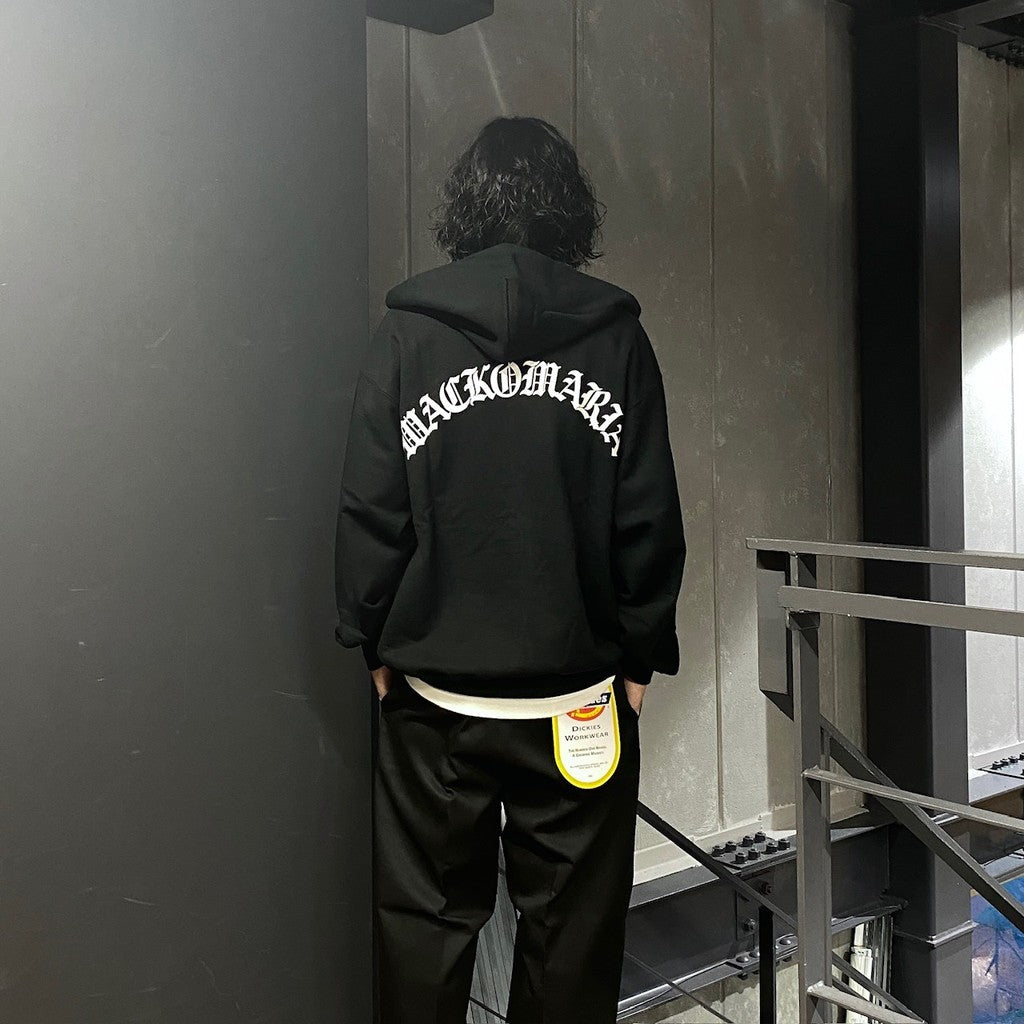 HEAVY WEIGHT FULL ZIP HOODED SWEAT SHIRT ( TYPE-2 ) #BLACK [24FW-WMC-SS02]