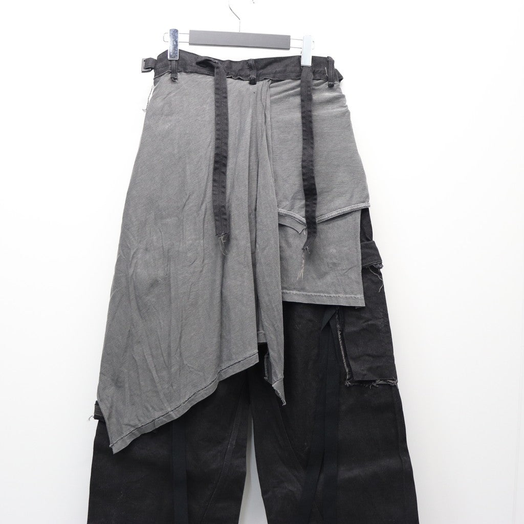 Slash Seam Twist Cargo Jeans With Wrapped (NOIR) #AGED BLACK [M-P2