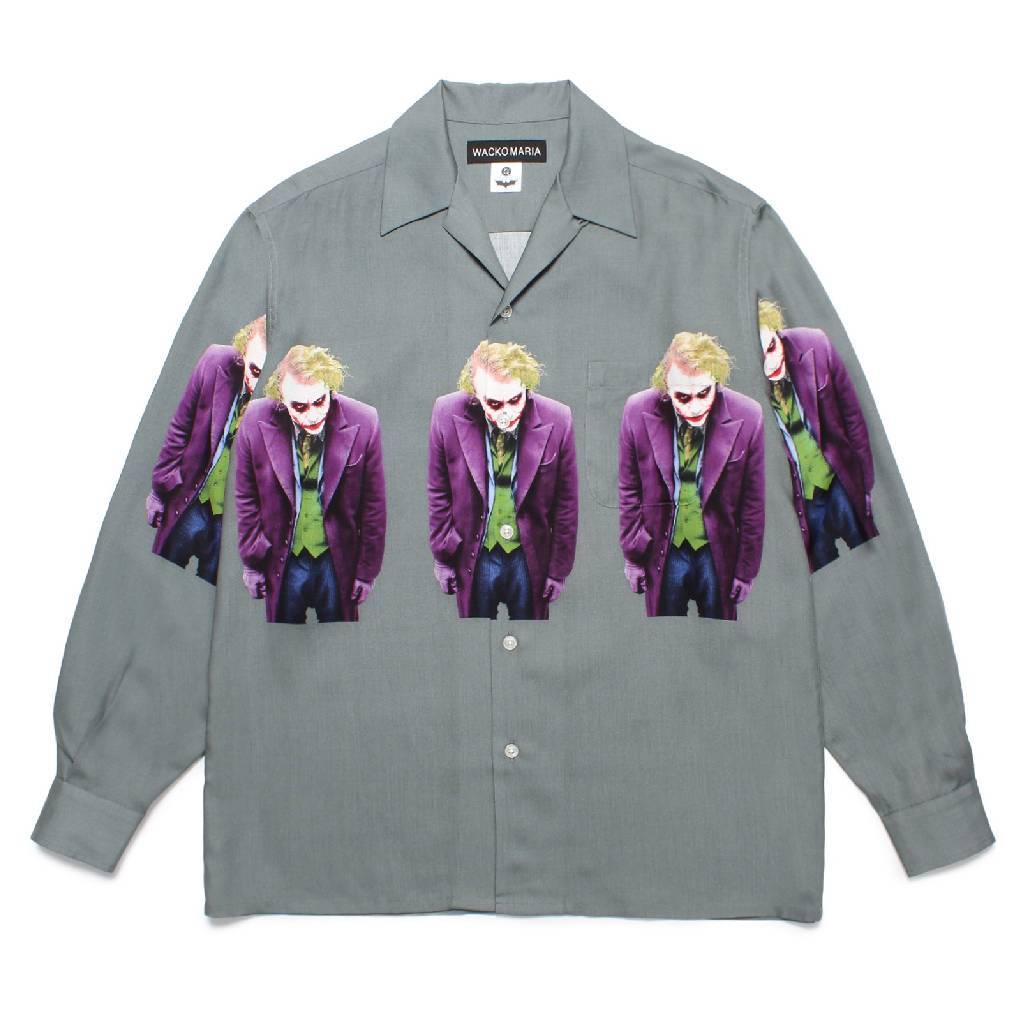 黑闇騎士三部曲 | 長袖夏威夷襯衫（1 型）#灰色 [TDKT-WM-HI06]