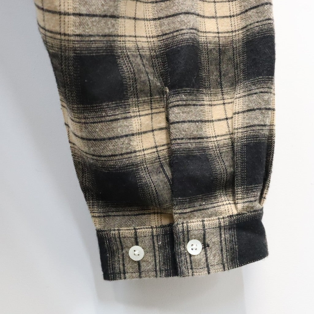 PLAID FLANNEL L/S SHIRT #Black x Beige [FW26-S02]