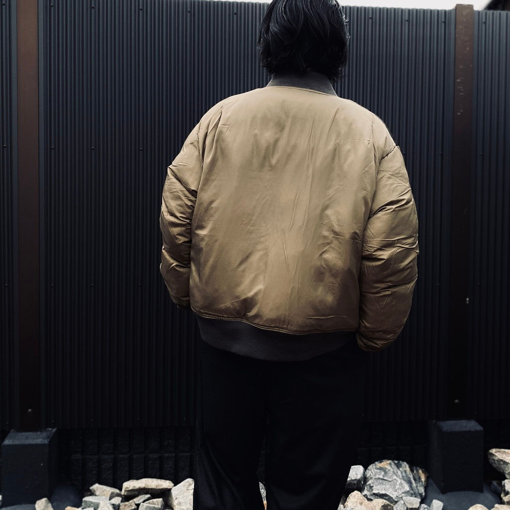 TECH REVERSIBLE MA-1 DOWN JACKET #CHARCOAL x OLIVE [BW-40026W]
