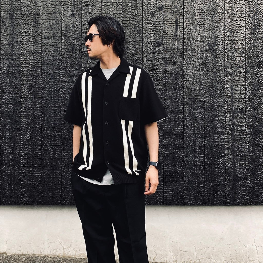 KNIT SHIRT ( TYPE-1 ) #BLACK [26SS-WMK-KN01] - cocorozashi 三重県