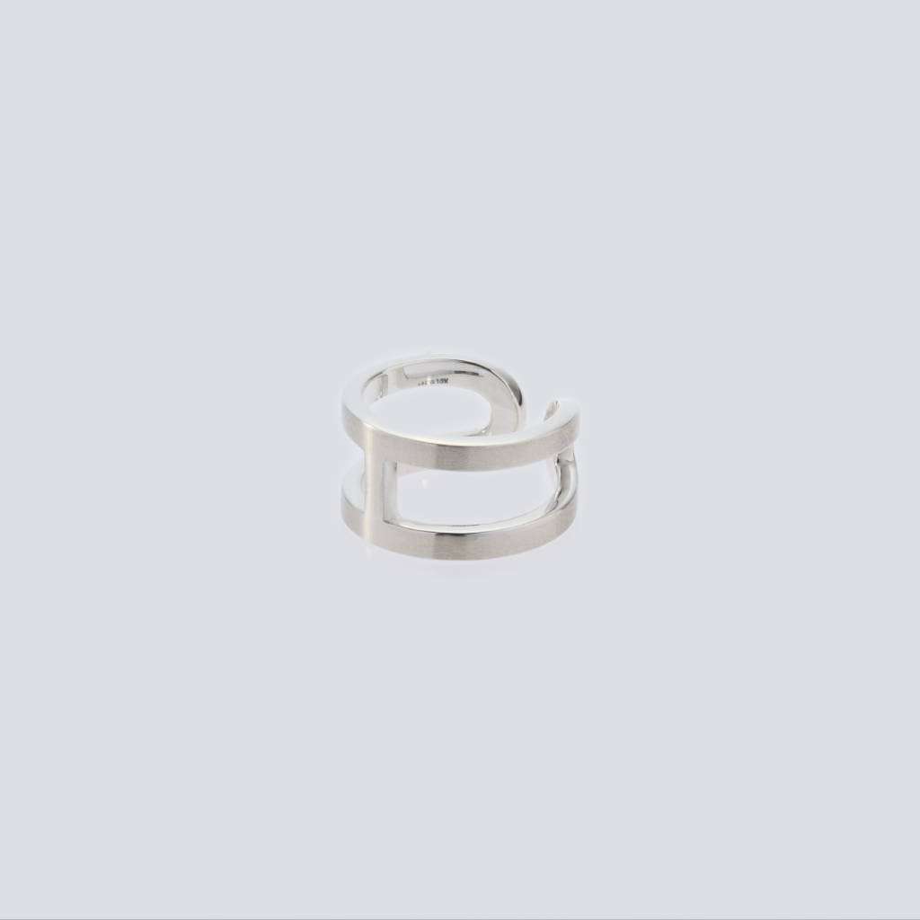 H Ring with Hair Line #SILVER [XOR112] - cocorozashi 三重県四日市