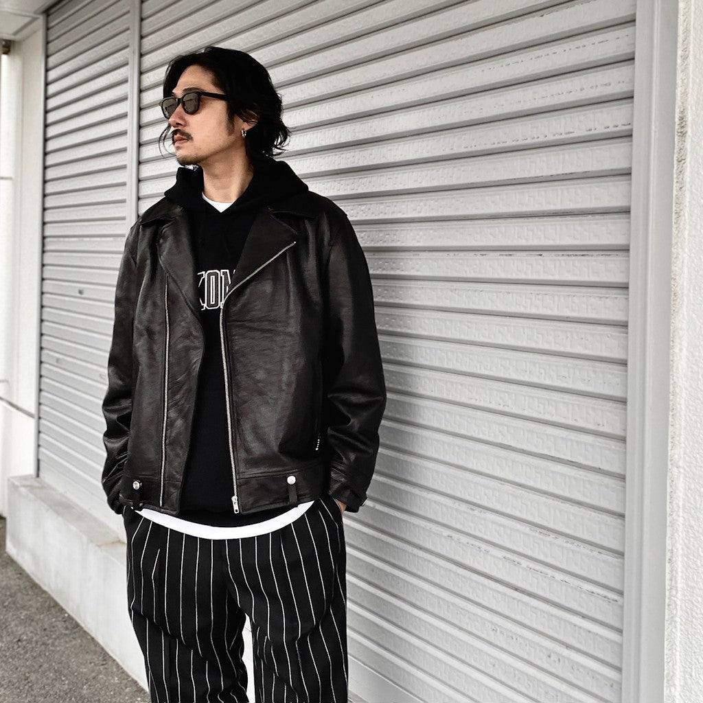 DOUBLE RIDERS LEATHER JACKET -TYPE 2- #BLACK [24SS-WMO-BL04]