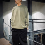 TECH DRAWSTRING L/S TEE #WOLF GRAY [BE-40025]