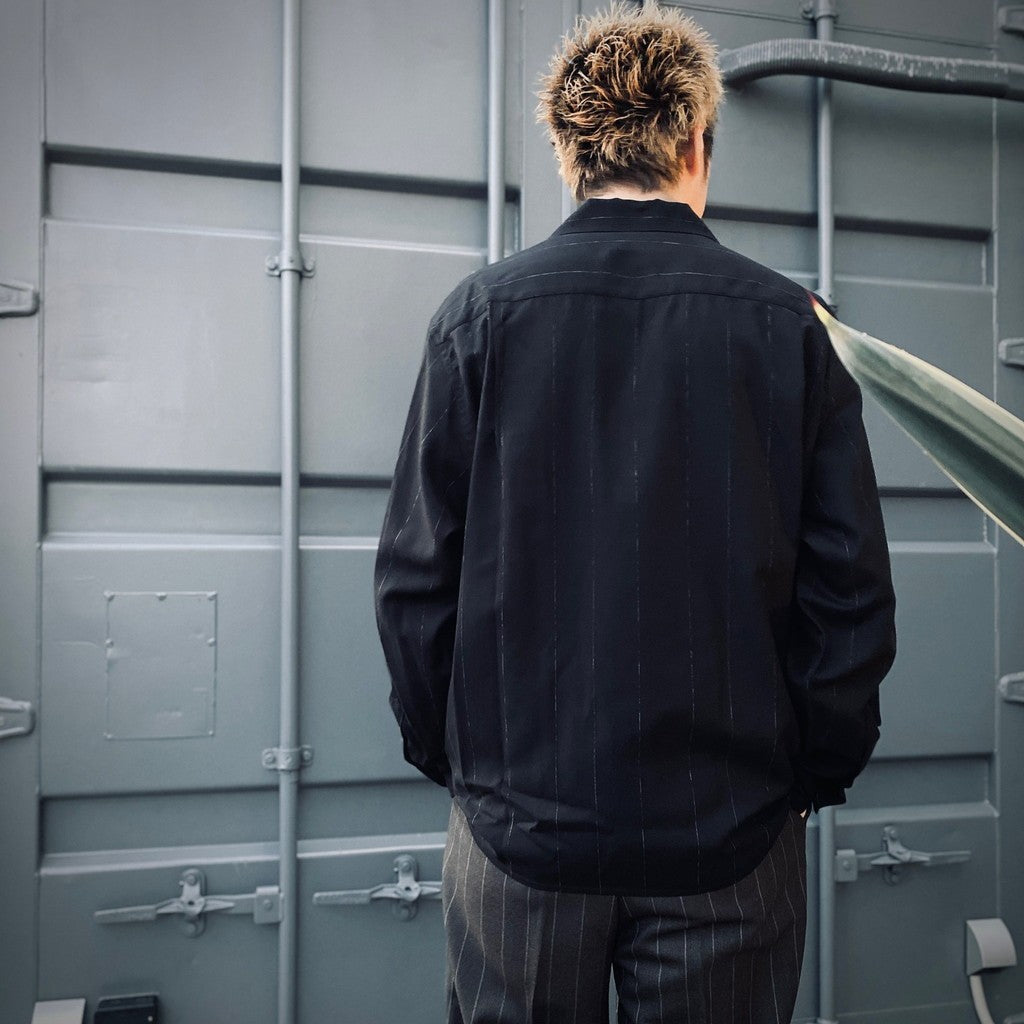 KASURI OPEN COLLAR SHIRT L/S #BLACK [25SSE-WMS-OC03]