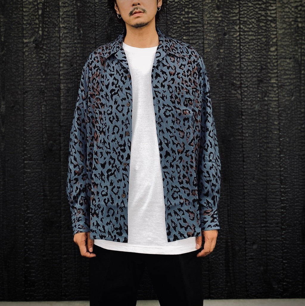 夏威夷長袖襯衫（3 型）#L-紫色 [25FW-WMS-HI03]