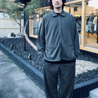 PE JERSEY COLLARED ZIP UP #CHARCOAL [CES29CS19]