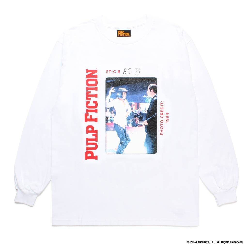 PULP FICTION | CREW NECK LONG SLEEVE T-SHIRT ( TYPE-2 ) #WHITE [PF-WM-LT02]