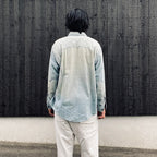 PAINT STAINED CHAMBRAY SHIRT, VENT HOLES #AGED INDIGO [BW252-PSCSV]