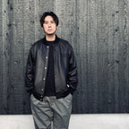 LEATHER VARSITY JACKET ( TYPE-2 ) #BLACK [26SSE-WMO-BL02]