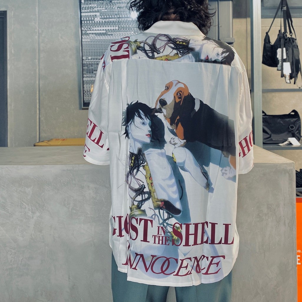 GHOST IN THE SHELL 2 INNOCENCE | Ghost in the Shell | S/S HAWAIIAN SHIRT -TYPE 1- #WHITE [INNOCENCE-WM-HI01]