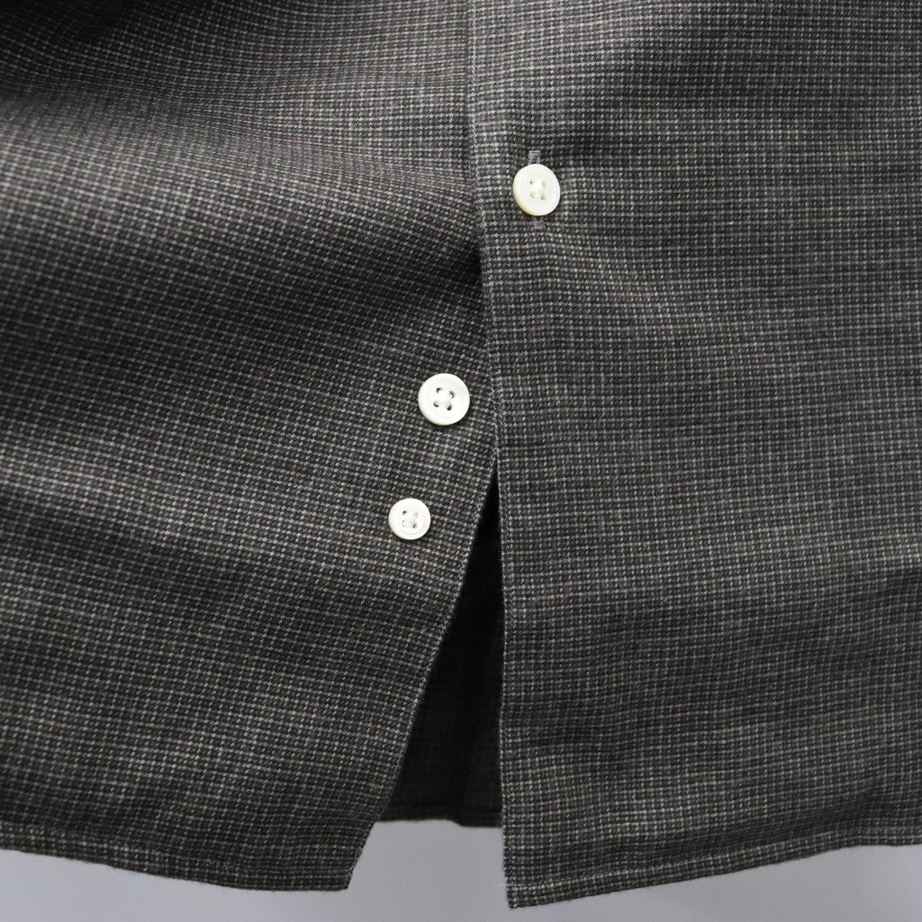 Micro Plaid Open Collar Shirt #Grey [SD26F-SH02]