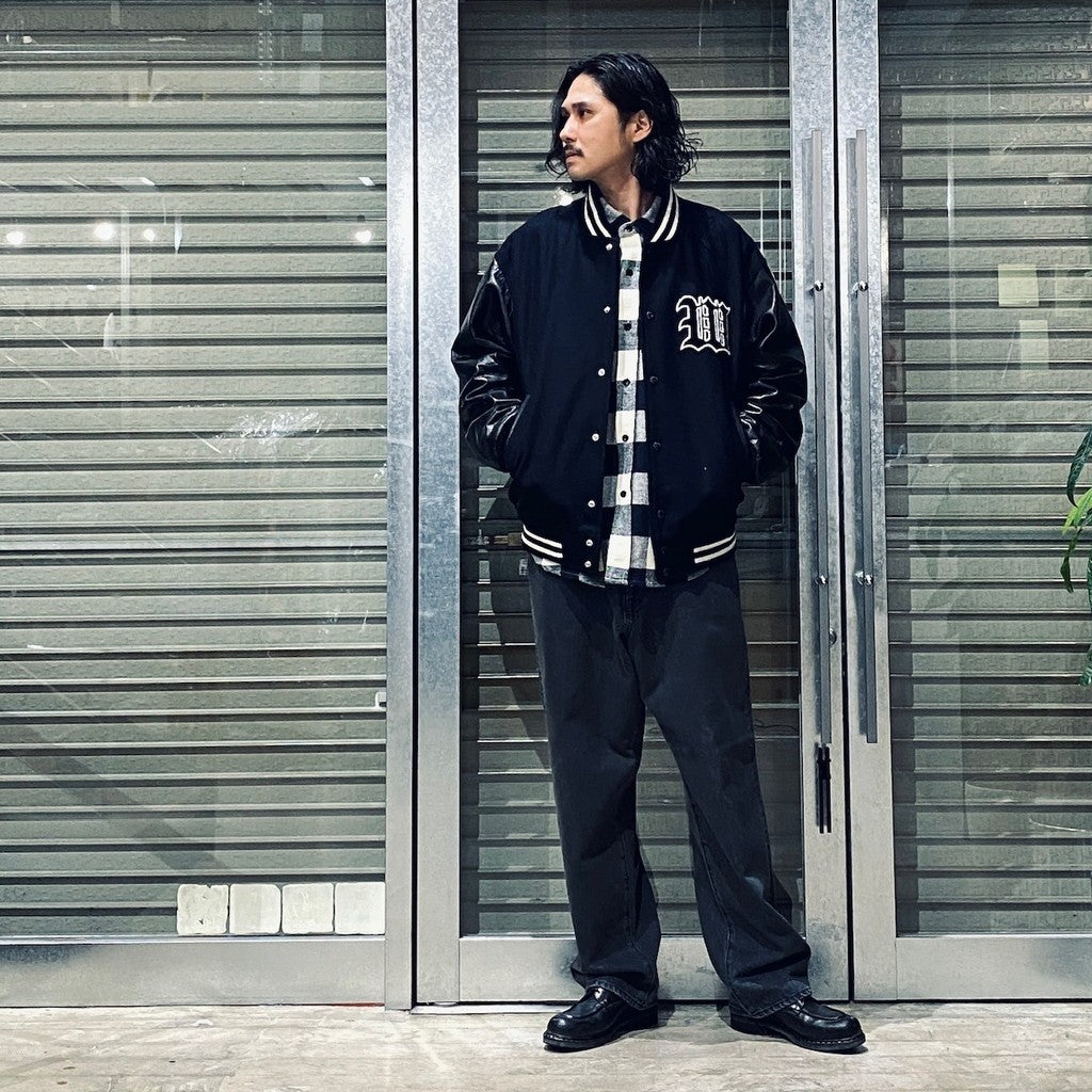 LEATHER VARSITY JACKET -B- (TYPE-2) #BLACK [24FW-WMO-BL16]