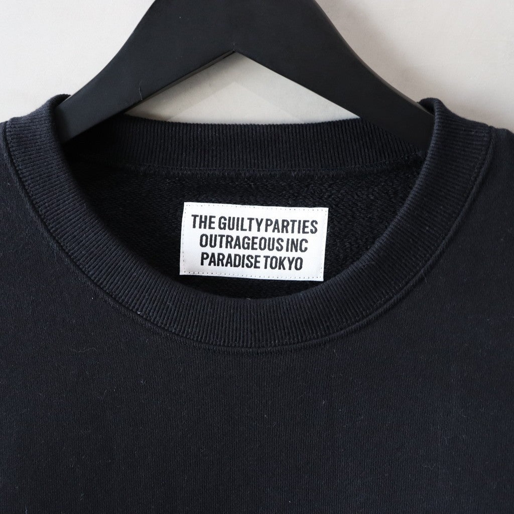 中等厚度圓領運動衫（3 型）#黑色 [24FW-WMC-SS11]