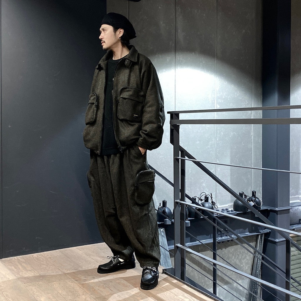 TWEED PUFFY JKT #OLIVE [FW23-JK03]