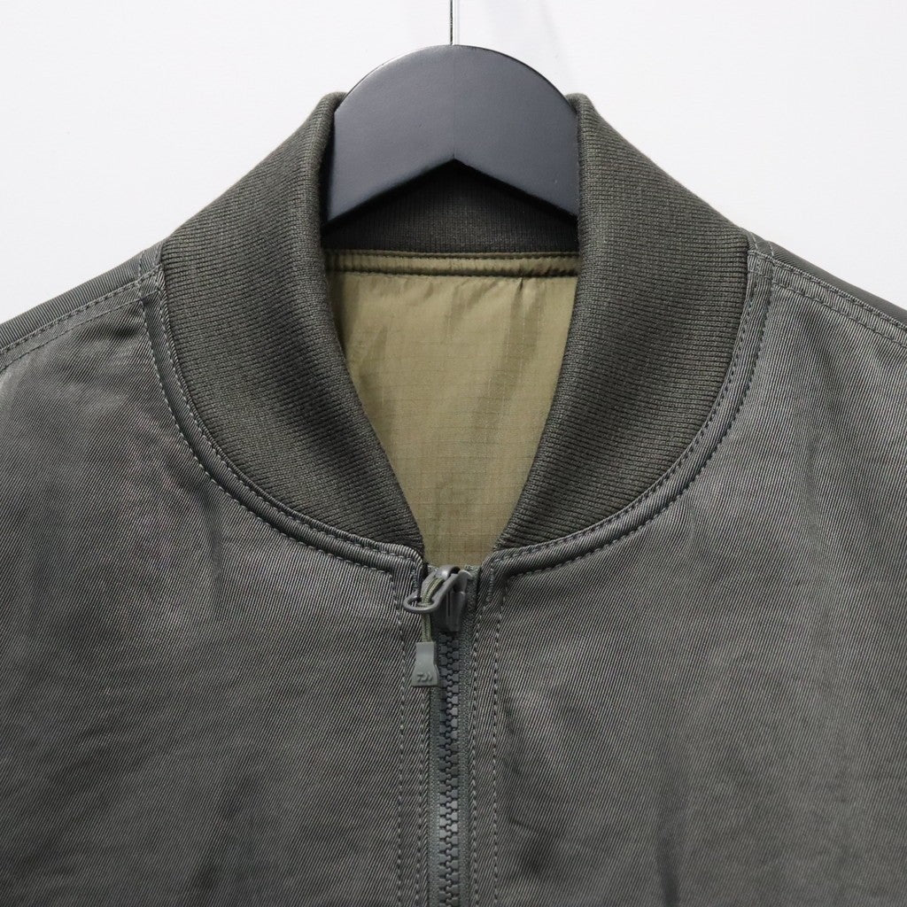 TECH REVERSIBLE MA-1 DOWN JACKET #CHARCOAL x OLIVE [BW-40026W]