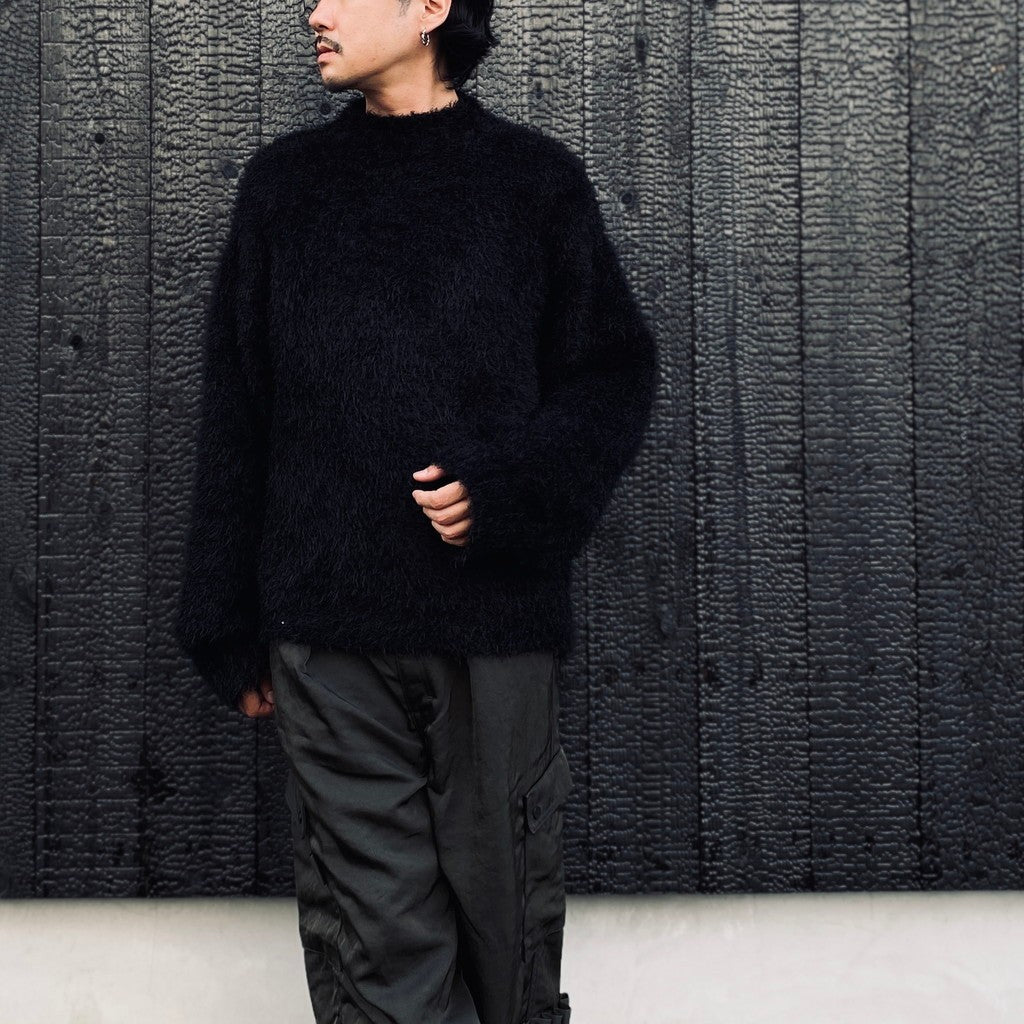 Classic Shaggy Knit Jumper (FUR KNIT) #BLACK [M-P4-KW3]