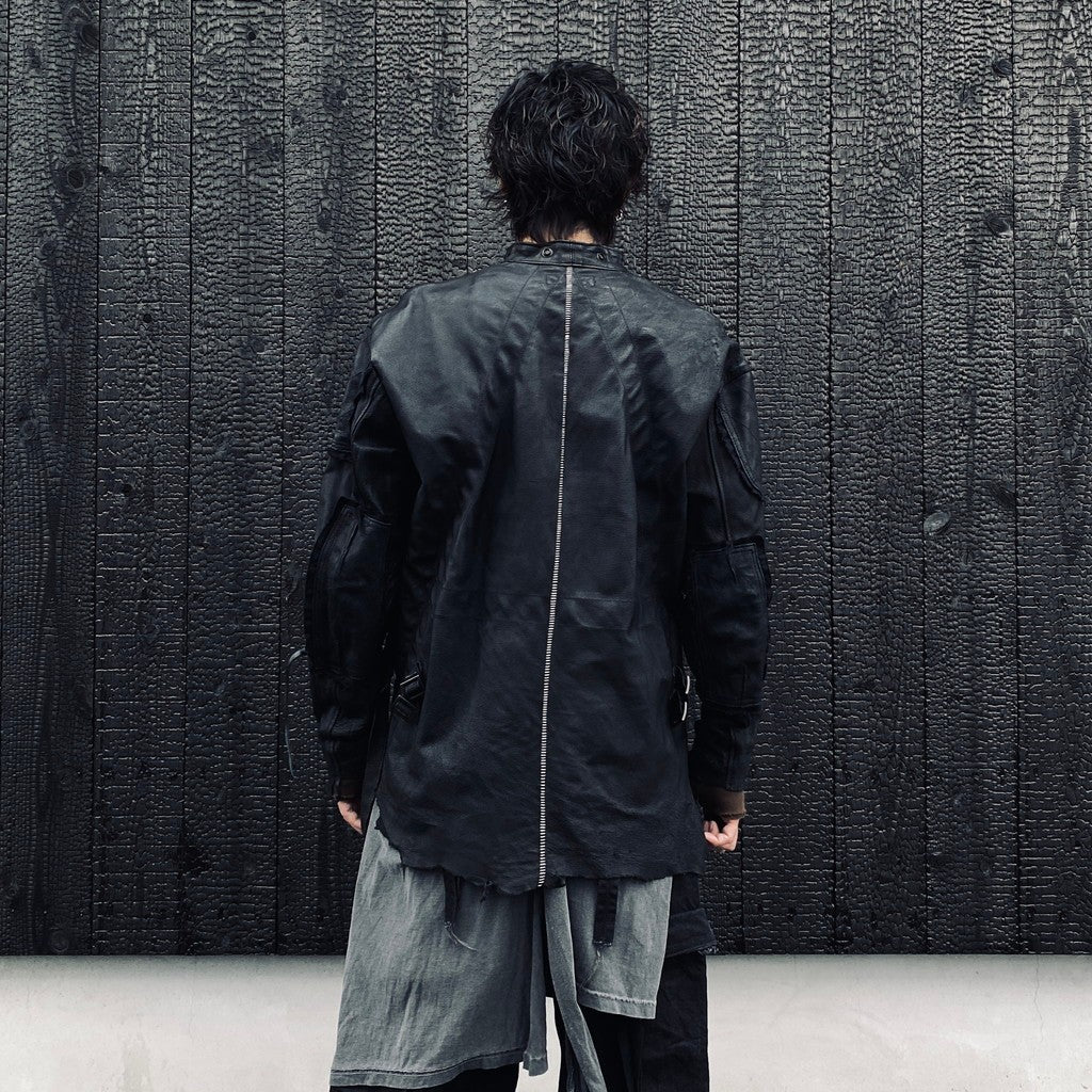 Rustic Edged Easy Rider's (VEGETABLE TANNING PIG LEATHER) #BLACK [M-P1-LW3]