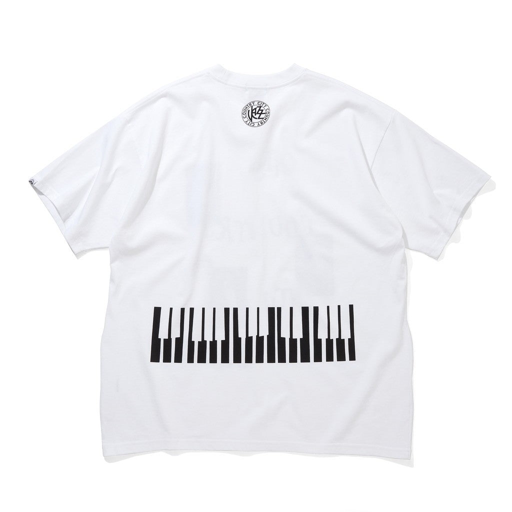 COTTON T-SHIRT_CITY COUNTRY CITY JAZZ PIANO #WHITE [CCC-243T001]