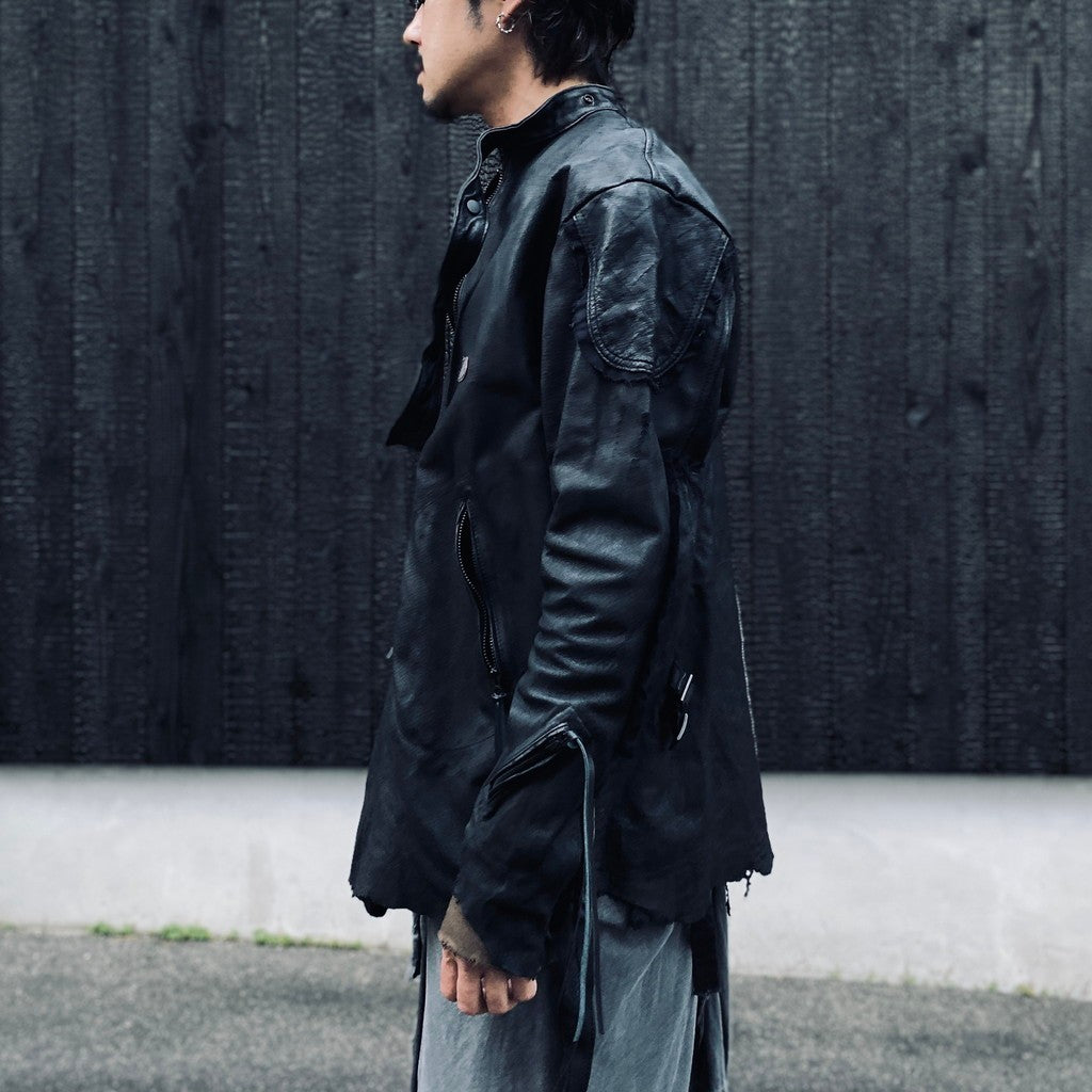 Rustic Edged Easy Rider's (VEGETABLE TANNING PIG LEATHER) #BLACK [M-P1-LW3]