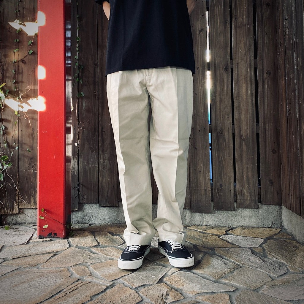 DOUBLE PLEATED CHINO TROUSERS #L-BEIGE [25SS-WMP-PT13]