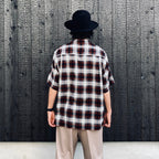 OMBRE CHECK OPEN COLLAR SHIRT S/S ( TYPE-2 ) #BROWN [26SS-WMS-OC10]