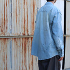 PAINT STAINED CHAMBRAY SHIRT, VENT HOLES #AGED INDIGO [BW252-PSCSV]