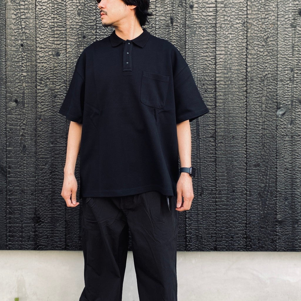 PEN POCKET COLLAR T-SHIRTS #BLACK [HOD26-01-TS007]