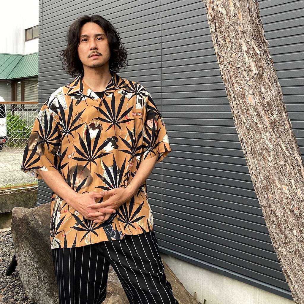 HIGHTIMES | S/S HAWAIIAN SHIRT -TYPE 2- #BROWN [HIGHTIMES-WM-HI06]