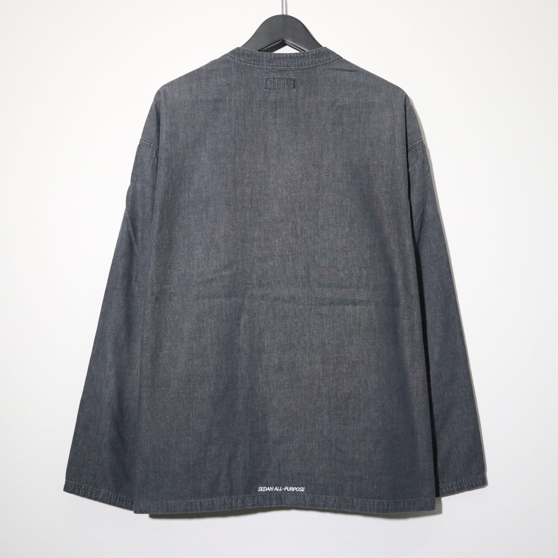 Light Denim Kungfu Shirt #Black [SD26S-SH04]