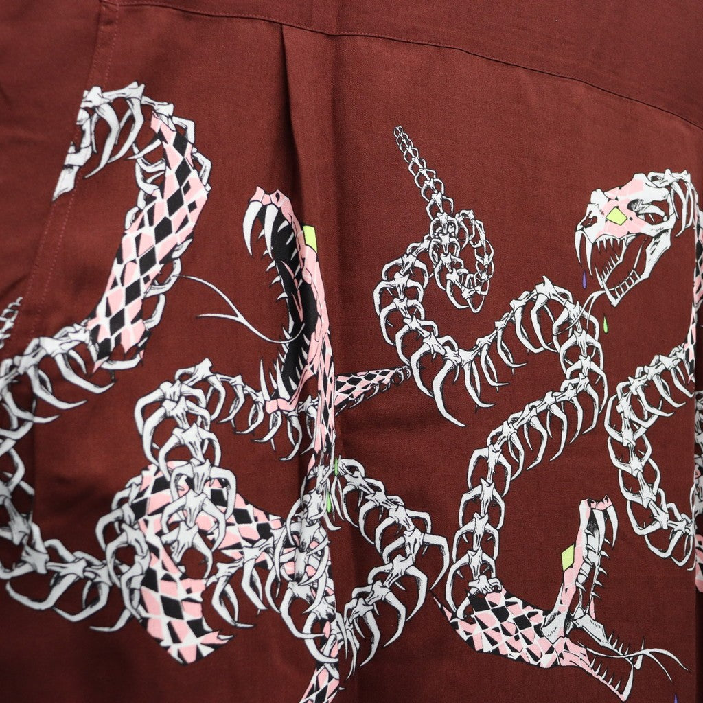 夏威夷長袖襯衫（4 型）#酒紅色 [25FW-WMS-HI04]