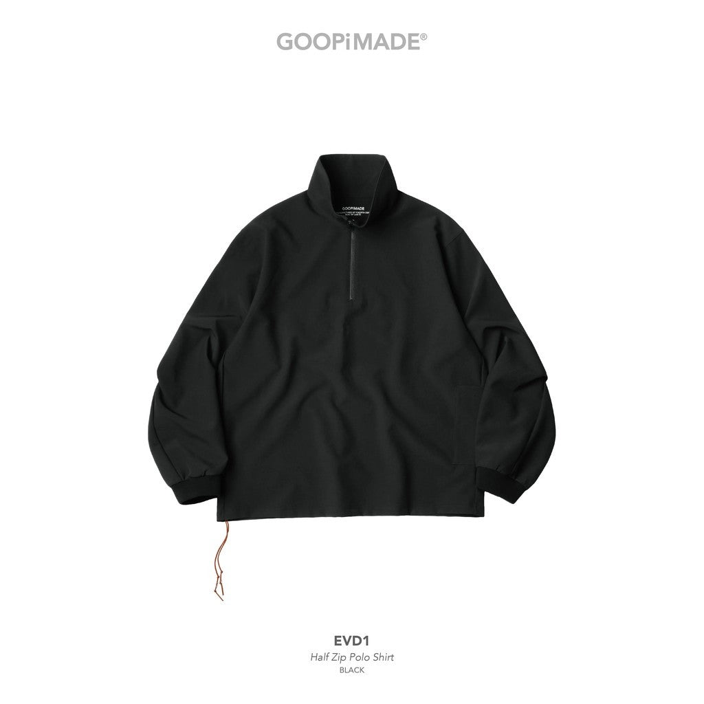 EVD1 Half Zip Polo Shirt #Black [GOOPI-26AW-SEP-02]