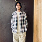 OMBRE CHECK OPEN COLLAR SHIRT L/S ( TYPE-2 ) #PINK [26FWE-WMS-OC02]