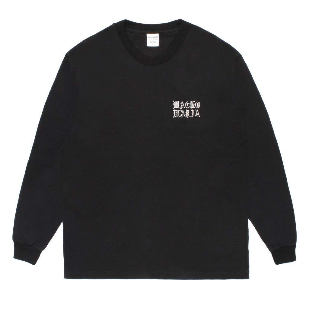 WASHED HEAVY WEIGHT CREW NECK LONG SLEEVE T-SHIRT ( TYPE-2 ) #BLACK [26FW-WMT-LT02]