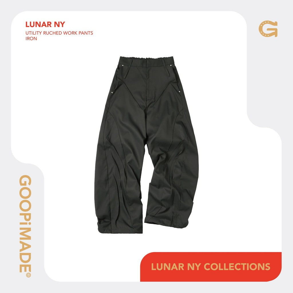 Lunar 26 - Utility Ruched Work Pants #Iron [GOOPI-26SS-FEB-01]