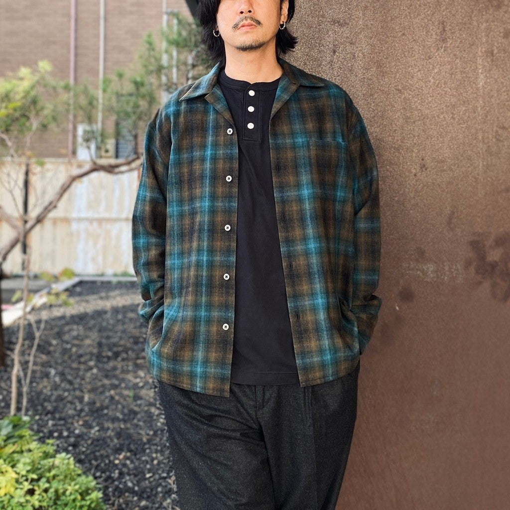 HEALTHKNIT | HENRY NECK LONG SLEEVE T-SHIRT #BLACK [26FW-WMT-HK01]