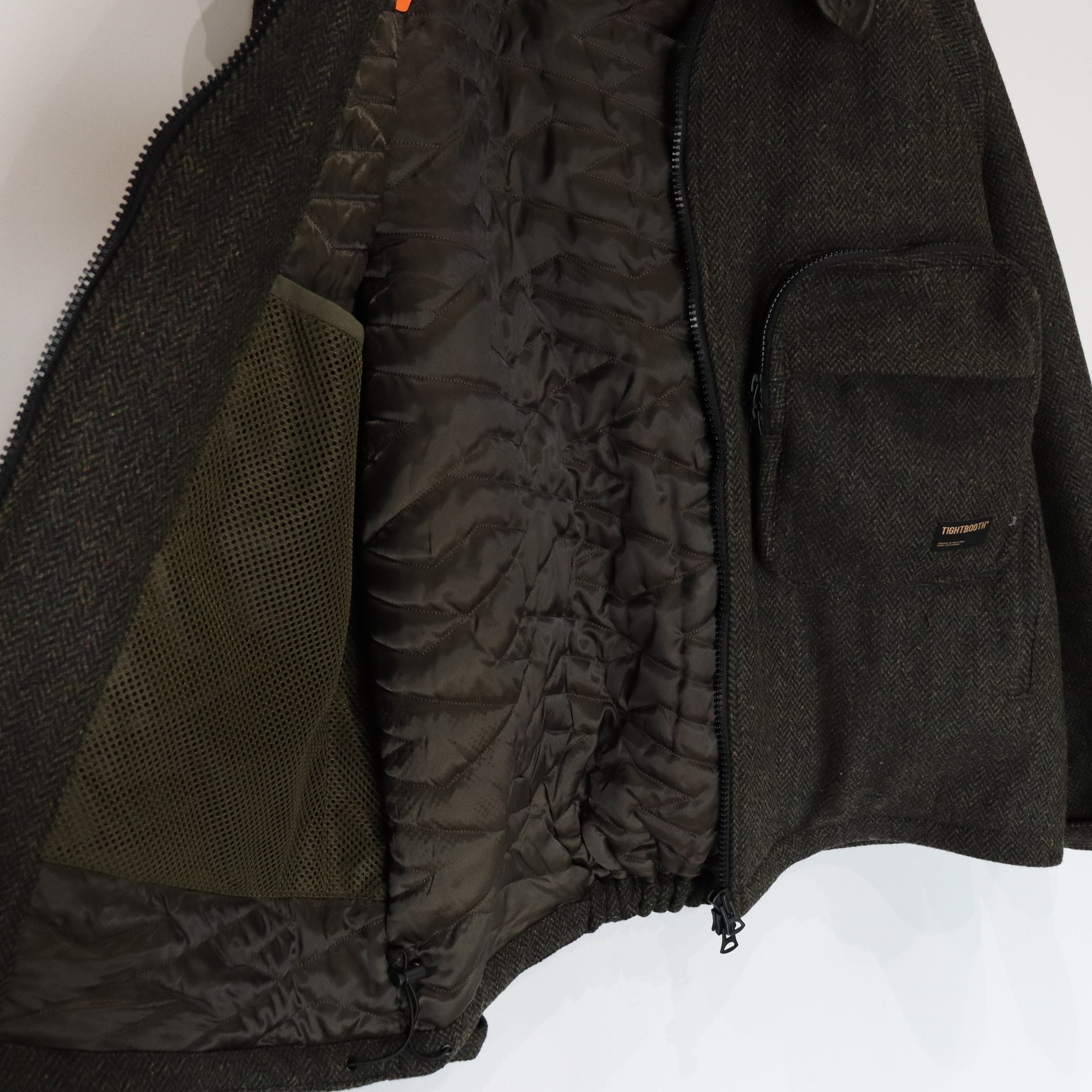 TWEED PUFFY JKT #OLIVE [FW23-JK03]
