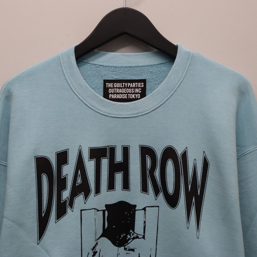 DEATH ROW RECORDS | WASHED MIDDLE WEIGHT CREW NECK SWEAT SHIRT #BLUE [DEATHROW-WM-SS03]