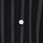 STRIPED OPEN COLLAR SHIRT S/S ( TYPE-2 ) #BLACK [25SS-WMS-OC04]