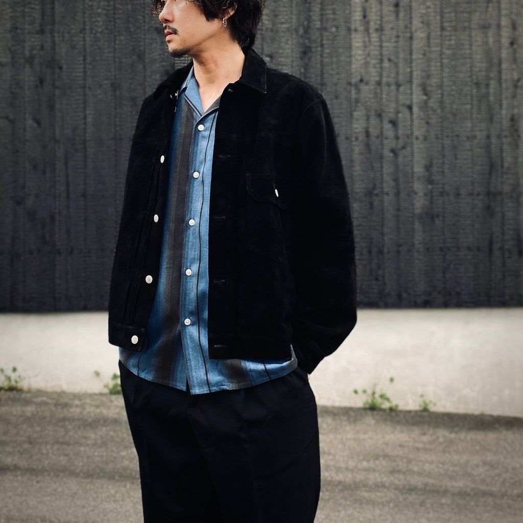SUEDE LEATHER TRUCKER JACKET ( TYPE-2 ) #BLACK [26SS-WMO-BL04