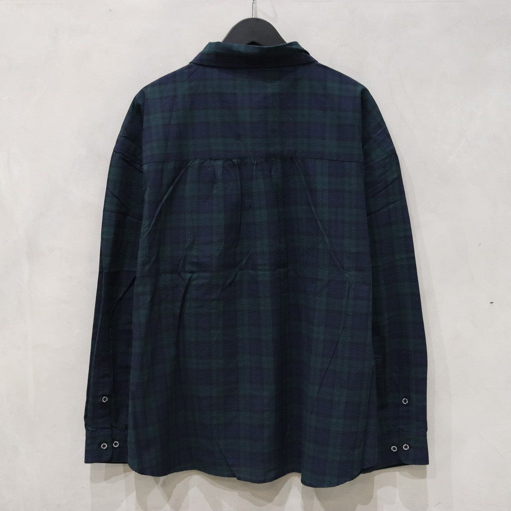 SEERSUCKER PLAID  L/S SHIRT #GREEN [24SS-S01]