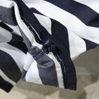 TECH DRAWSTRING BORDER L/S TEE #WHITE/NAVY [BE-33024]