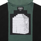 PANELED TWO TONE HOODIE #GREEN [CES25CS14]